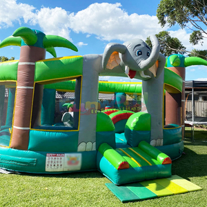 Giant outdoor kids party bounce <b>house</b> with slide combo jumping castle <b>inflatable</b> elephant playground - Product Image 2