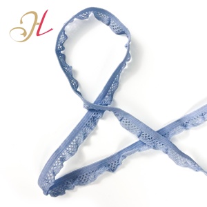 Chất lượng cao 11mm Picot ren đàn hồi Ruffle Trim đồ lót ban nhạc đàn hồi nylon spandex bra dây đeo vai - Product Image 5