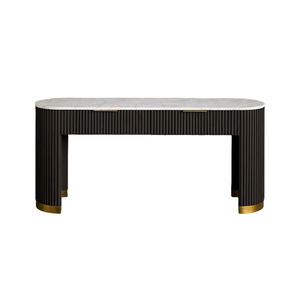 Table basse ovale en bois moderne Derrière le canapé Longue table <span class=keywords><strong>console</strong></span> pour <span class=keywords><strong>entrée</strong></span>, couloir - Product Image 6