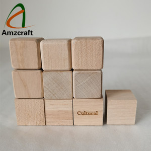 Professional Customized Solid <b>Wood</b> Blocks Dice <b>Blank</b> Signs Cube Toys <b>for</b> Diwali Retirement Baptism OEM Design Available - Product Image 2