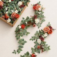 Nouvelle guirlande suspendue en soie artificielle style forêt transfrontalière pour allée de mariage, banc de fleurs, cérémonie et décoration de réception