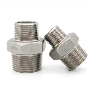 1/4"x1/8" Male Reducer Hex Nipple Threaded Pipe Fitting Stainless Steel 304 Plumbing Material