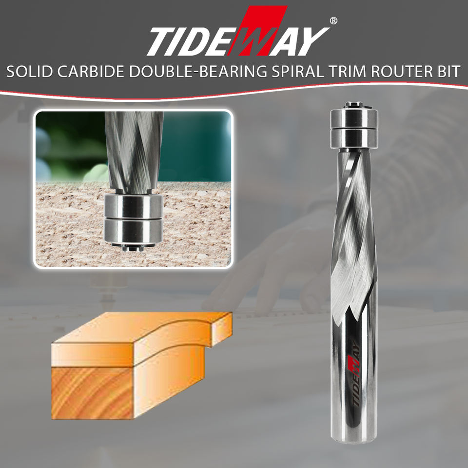 Tideway Solid Carbide Double Bearing Flush Trim up and Down Compression ...
