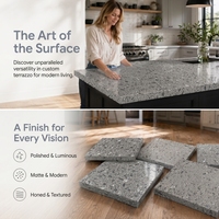 Dalle de terrazzo artificiel résistante à l'usure, revêtement de sol en terrazzo sur mesure, design moderne pour la décoration de villas, hôtels et appartements