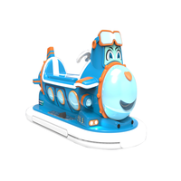 Elefante de fibra de vidrio carnaval avión 3D delfín caballo que funciona con monedas paseos para niños para alquilar venta