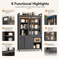 Buffet de salon moderne de luxe en métal blanc style ferme avec portes coulissantes en verre cannelé, meuble de rangement écologique