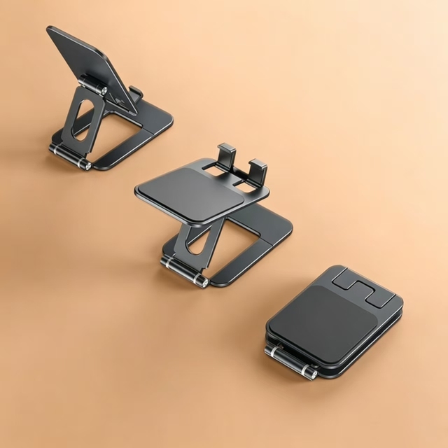 Multi-Angle Foldable Aluminum Alloy Phone Stand, Portable Universal Holder for Phones and Tablets
