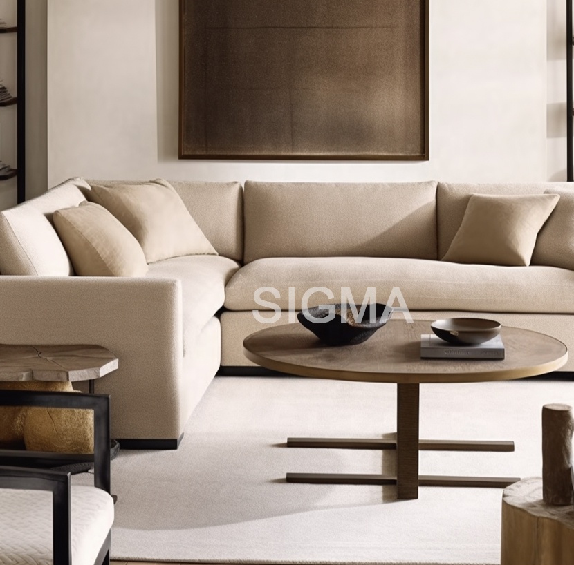Sigma hot sale customized low price modern design indoor sectional sofa living room furniture modular couch sofa set