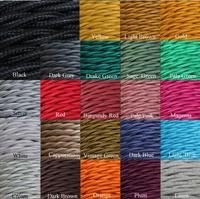 Câble électrique torsadé en textile Tonghua Decor 2*0,75 mm, cordon suspendu Edison multicolores pour luminaire suspendu