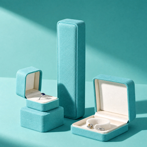 Zebopak Turquoise <b>Velvet</b> Christmas Jewellery <b>Box</b> Set with Ring Necklace Bracelet Holiday Gift Packaging Wholesale - Product Image 1