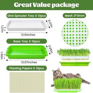 Bandeja de germinación X80 para brotes de judías, plántulas de trigo, hierba para gatos, cultivo hidropónico sin suelo - Product Image 2