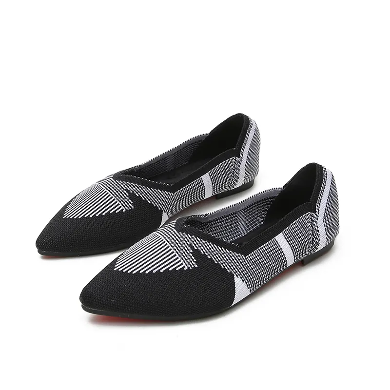 Ladies Casual Dress Shoes Breathable Light Weight Slip On Dress Flat Loafers Women's Flats