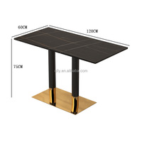 Nouveau style de canapé en cuir, chaise, table à plateau en pierre, combinaison de meubles pour la maison et le commerce, bar, restaurant, personnalisable