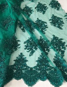Light <strong>Green</strong> Heavyweight <strong>Corded</strong> Beaded Tulle Fabric with Embroidery for Girls' Baby &amp; Kids' Dresses-Eco-Friendly Shrink-Resistant - Product Image 3