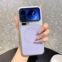 Étui de téléphone magnétique en cuir texturé PC avec design de protection argenté titane pour 17 Pro Max et Redmi K90 Pro Max