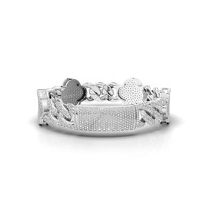 Bracelet Hip Hop en Argent Sterling 925 avec Moissanite Ronde Taille Brillant pour un Style Tendance au Quotidien et Bijoux Urbains - Product Image 1