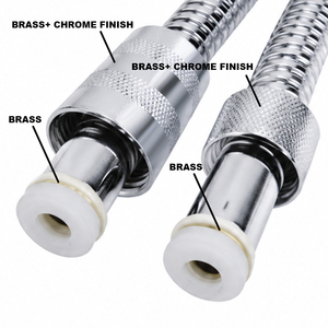 <span class=keywords><strong>Tuyau</strong></span> de douche flexible en acier inoxydable de 1/2 pouce de diamètre intérieur, personnalisé par le fabricant, avec raccords en laiton, installation facile - Product Image 4