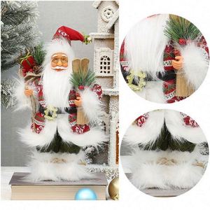 Père Noël barbu blanc moderne de 12 pouces, fait main, pour la décoration de Noël et du Nouvel An - Product Image 5