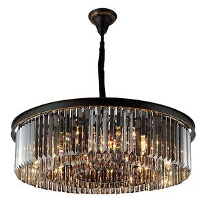 Lámpara colgante de cristal de diseño Simple europeo, estilo de lujo, forma redonda <span class=keywords><strong>y</strong></span> cuadrada, candelabro de techo de cristal - Product Image 1