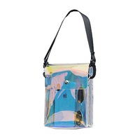 Sac de plage d'été transparent en PVC imperméable personnalisé avec logo pour femme, sac fourre-tout en plastique transparent pour femme, vente en gros
