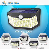 Lampes solaires LED extérieures étanches en argent avec détecteur de mouvement pour jardin et mur