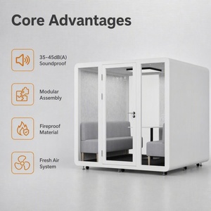 Cabina de Reuniones Modular Insonorizada para Oficina, Estructura de Acero Cromo-Molibdeno, Cabina Acústica de Privacidad para Espacios Abiertos Interiores - Product Image 2