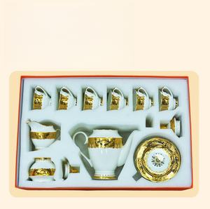 Tasses à thé et théières en céramique en gros pour restaurants – Style nordique, bord doré, luxe vintage - Product Image 6