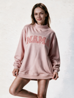 Sweat-shirt à col montant pour femme avec logo brodé personnalisé, longueur allongée, tenue décontractée printemps-automne