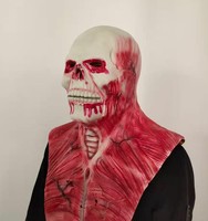 Masques de fête Halloween Double couche masque d'horreur Cosplay ghoulish Clown effrayant masque visage Latex Ghostface squelette accessoire