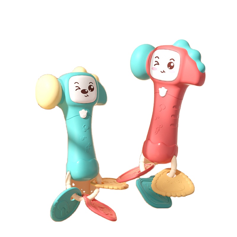 Детский мягкий силиконовый прорезыватель, погремушка, песок, молоток, электрический музыкальный ритм, ручная прорезываемая детская игрушка с подсветкой, оптовая продажа