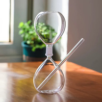Mug à lait en verre à double paroi en forme de sablier, créatif, exclusif pour bar KTV, séparable, compatible micro-ondes et lave-vaisselle