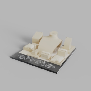 Exhibidor de Joyería de Lujo en MDF+PU Beige con Logotipo Personalizado (Serigrafía/3D/Lámina Metálica) para Collares, Pulseras, Aretes y Anillos, Tienda RODEN/OEM - Product Image 5