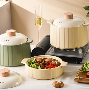 Grano di legno casseruola stufato pentola gas domestico ceramica ad alta temperatura pentola di pietra stufa a gas grande argilla pentola di riso zuppa casseruola - Product Image 4