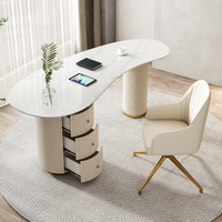 Bureau d'écriture moderne et simple en fer, table de consultation médicale et esthétique en pierre, pour réception, négociation, bureaux