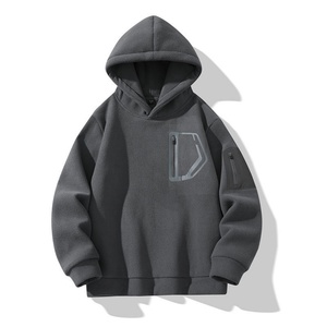 Sweat-shirt à capuche oversize uni pour homme personnalisé, logo brodé, technique de lavage, sweat-shirts pour la saison hivernale - Product Image 5