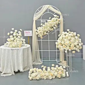 高級工場カスタマイズ人工シルクローズパーティーイベント家の装飾結婚式の装飾ブーケフラワーボールのセンターピース
