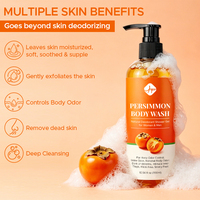 Gel Douche Nettoyant en Profondeur Anti-Bactérien à l'Extrait Naturel de Tanin de Kaki pour Hommes et Femmes – Élimine les Odeurs Corporelles et Désodorise