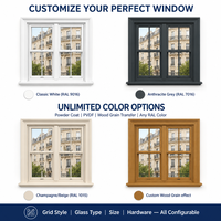 Ventana Corredera Plegable Francesa de Aluminio con Vidrio Templado, Ahorro de Energía, para Patio o Balcón, Venta Directa de Fábrica