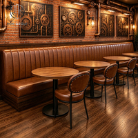 Meubles de restaurant Ron Group, table en bois massif, banquette en cuir à dossier haut, chaise rembourrée personnalisée de luxe