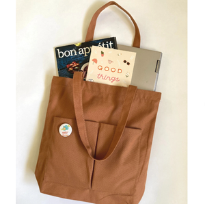 Bolsa de compras especial de lona ecológica con bolsillo, impresa a color, de algodón, con logotipo personalizado. - Product Image 2