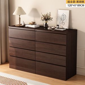 Modern <b>Wooden</b> Drawer <b>Chest</b> with 8 Compartments Floor Standing <b>Storage</b> Cabinet for Living Room or Bedroom - Product Image 5