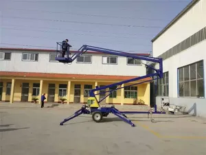 Elevador de lança montado para reboque, plataforma aérea articulada hidráulica para homem aranha telescópica