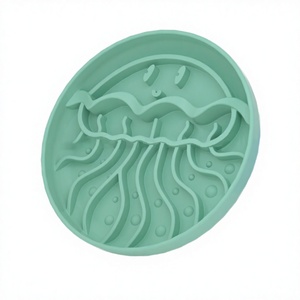 Round Silicone Dog <b>Slow</b> <b>Feeder</b> <b>Bowl</b> Cute Puzzle Pet Dish Eco Friendly Suction Cup - Product Image 3
