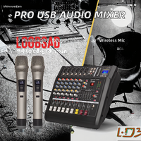 Table de mixage audio DJ USB professionnelle MT60S avec microphone sans fil pour fêtes de famille, scène et karaoké