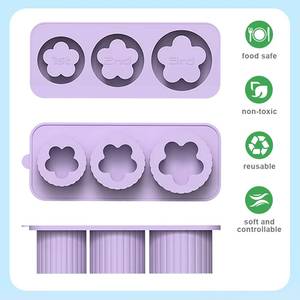 Custom Eco-Friendly Ice Cream <b>Maker</b> Compatible 40-ounce for Cups Silicone Hollow Cylindrical Mold with Lid Freezer Safe - Product Image 2