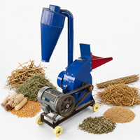 Nouveau broyeur à marteaux mobile Cyclone diesel/essence avec une capacité de 2 tonnes/heure pour les tiges de maïs, les céréales, l'alimentation du bétail et de la volaille