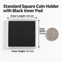 Boîte carrée en plastique transparent pour ranger les pièces de monnaie, boîte de présentation pour médailles commémoratives, boîte cadeau souvenir pour collection de pièces de monnaie et badges