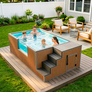 Fiberglass Above Ground Outdoor Swim Spa with Sauna Custom Capacity Wind-Proof UV Resistant & Corrosion-Resistant for Pool - Product Image 5