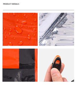 Saco <span class=keywords><strong>de</strong></span> <span class=keywords><strong>Dormir</strong></span> Promocional <span class=keywords><strong>de</strong></span> Película <span class=keywords><strong>de</strong></span> Aluminio Engrosada <span class=keywords><strong>para</strong></span> Supervivencia, 210*105CM, Doble Ancho con Baja Temperatura <span class=keywords><strong>para</strong></span> Mantener el Calor en Exteriores - Product Image 4