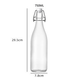 500ml 750ml 1000ml Flip Top transparente bebida cerveza vino botella de agua coctelera de tapa de vidrio con tapón hermético - Product Image 6